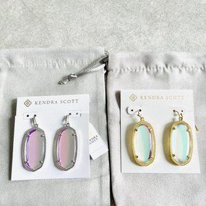 KENDRA SCOTT Elle Gold Drop Earrings in Dichroic Glass - PLS READ!